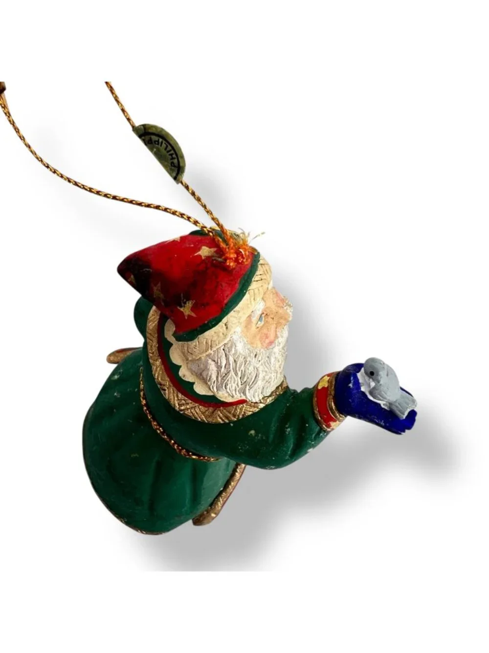 J.A. Griffith 1997 Vintage Santa Figure Bird Birdhouse Sunflower Signed Ornament